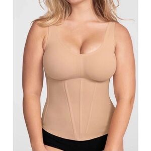 Honeylove Women's Sand Nude Size XL Boldness Tank Top Powerful Sculpting Boning